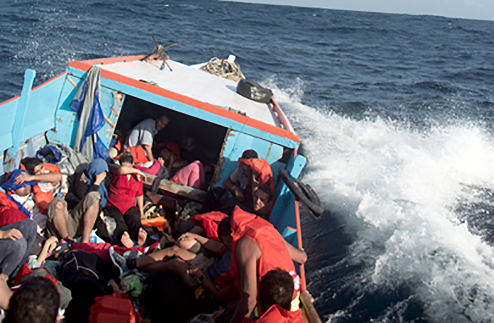 Asylum seekers on boat